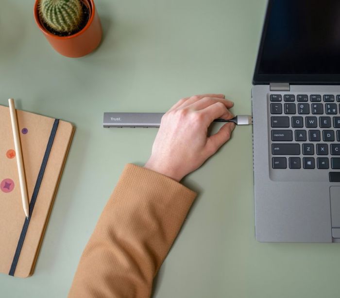 USB-хаб Trust Halyx 4-Port USB-A 3.2 Grey