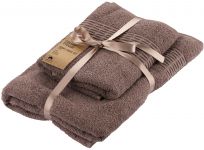 Набір рушників махрових Ardesto Lotus 2 шт., 50х90см, 70х140см, 100% бавовна, какао