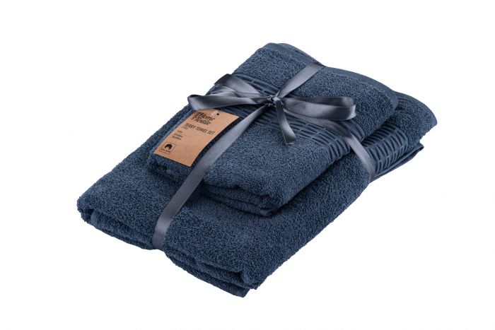 Набір рушників махрових Ardesto Lotus 2 шт., 50х90см, 70х140см, 100% бавовна, синій