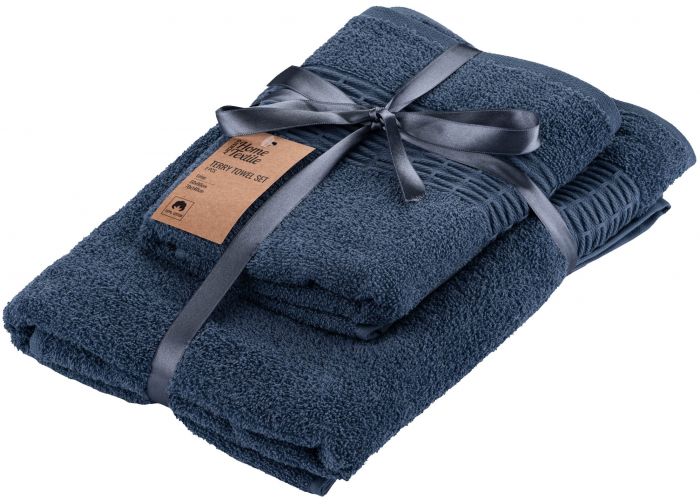 Набір рушників махрових Ardesto Lotus 2 шт., 50х90см, 70х140см, 100% бавовна, синій