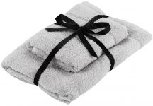 Набір рушників махрових Ardesto Holiday 2 шт., 50х90см, 70х140см, 100% бавовна, сріблястий