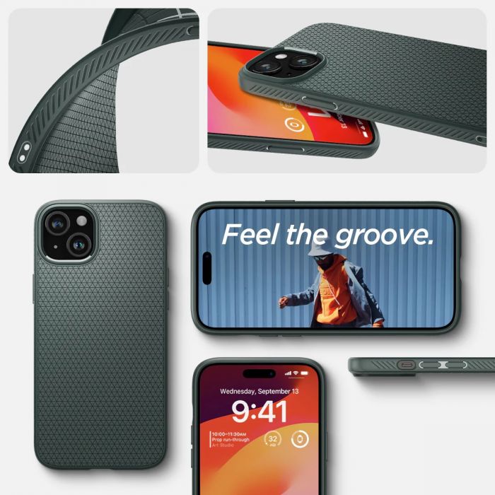 Чохол Spigen для Apple iPhone 15 Plus Liquid Air, Abyss Green