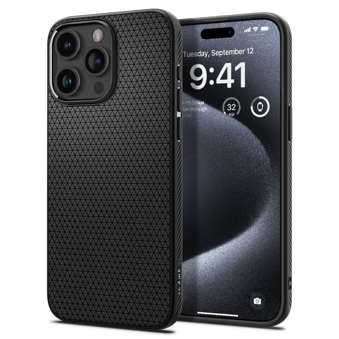 Чохол Spigen для Apple iPhone 15 Pro Liquid Air, Matte Black