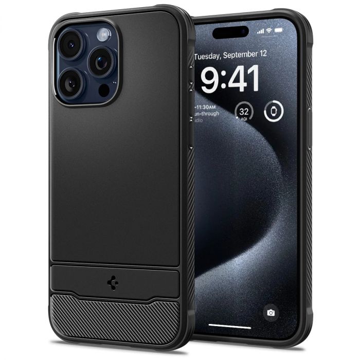 Чохол Spigen для Apple iPhone 15 Pro Rugged Armor MagFit, Matte Black