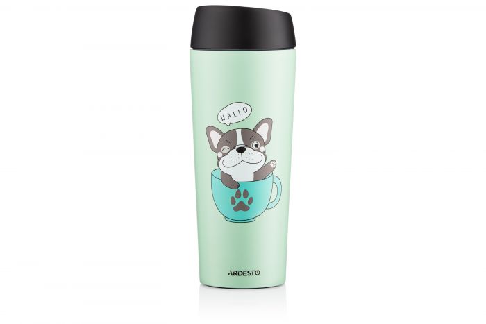 Термокухоль ARDESTO Coffee time Frenchie, 450мл, нержавіюча сталь, зелений