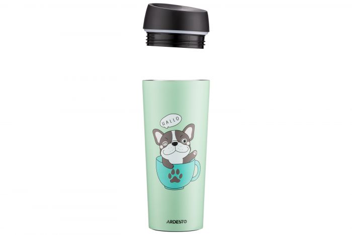 Термокухоль ARDESTO Coffee time Frenchie, 450мл, нержавіюча сталь, зелений