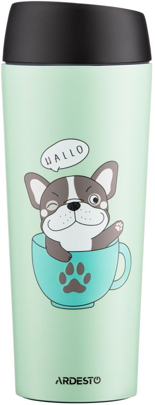 Термокухоль ARDESTO Coffee time Frenchie, 450мл, нержавіюча сталь, зелений