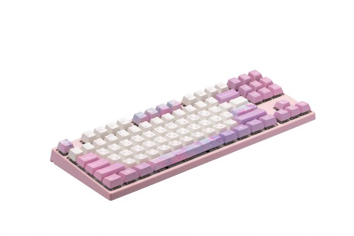 Клавіатура механічна Varmilo VEM87 Dreams On Board 87Key, EC V2 Jasmine, USB-A, EN, White Led, рожевий