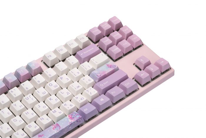 Клавіатура механічна Varmilo VEM87 Dreams On Board 87Key, EC V2 Rose, USB-A, EN, White Led, рожевий
