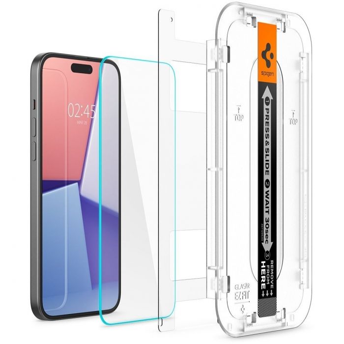Захисне скло Spigen для Apple iPhone 15 Plus EZ FIT tR (2 Pack)