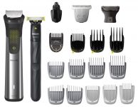 Тример Philips Series 9000, акум., насадок-20, OneBlade в компл., сталь, сірий