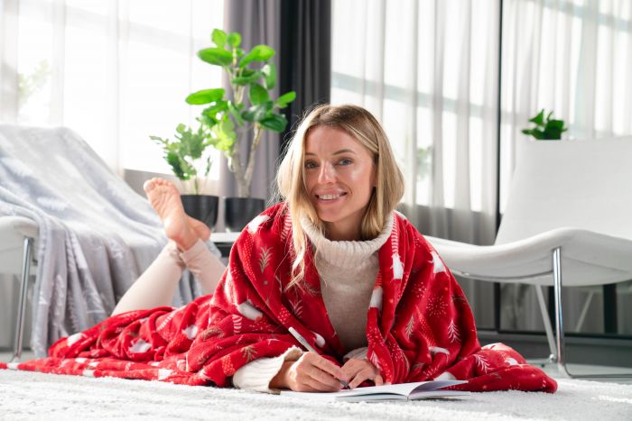 Плед ARDESTO Flannel, 160х200см, 100% поліестер, гноми
