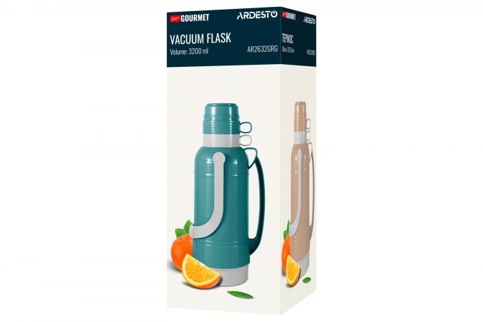 Термос ARDESTO Gemini Gourmet, 3200мл, пластик, боросилікатне скло, зелений