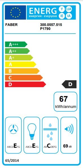 Витяжка Faber пласка, 60см, 492м.куб/год, 741 Pb X A60, нерж