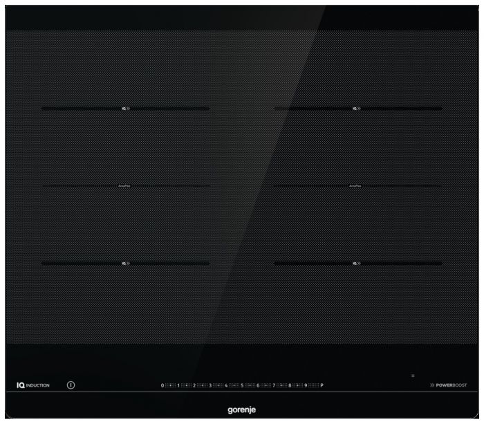 Варильна поверхня Gorenje індукційна, 60см, поєднання конфорок, Iq-програми, чорний