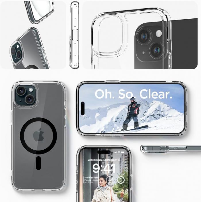Чохол Spigen для Apple iPhone 15 Plus Ultra Hybrid MagFit, Carbon Fiber