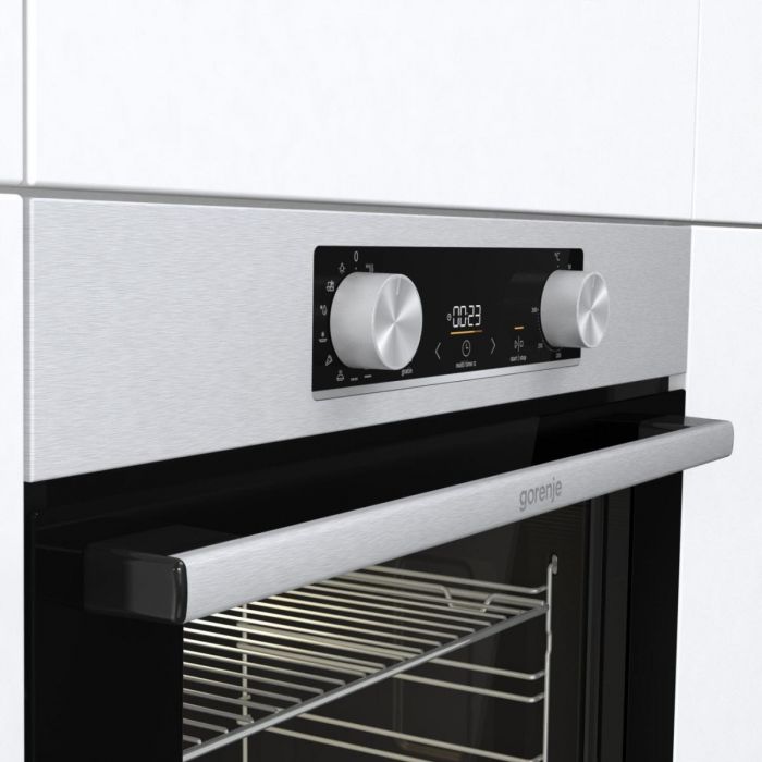 Комплект Gorenje (духовка електрична BO6737E02XK + варильна поверхня газова G642ABX), нерж.