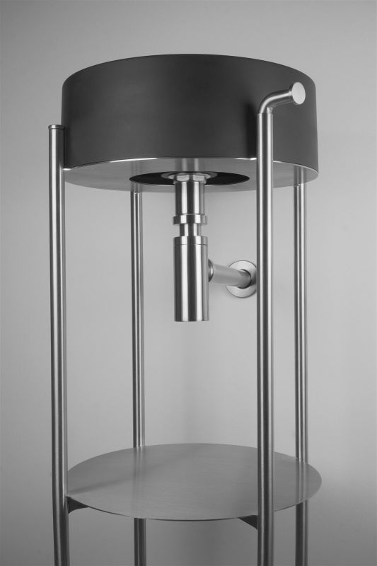 Консоль Deante Silia під раковину, окремо стояча, матова сталь