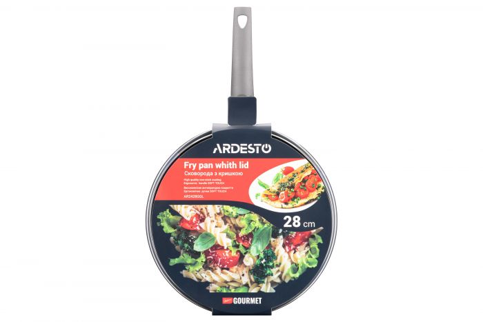 Сковорода глибока з кришкою ARDESTO Gemini Gourmet Apulia, 28см, алюміній, сірий