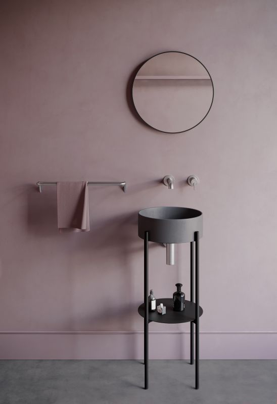 Раковина Deante Silia, граніт, кругла, без крила, диаметр 360х105мм, чаша - 1, накладна, антрацит