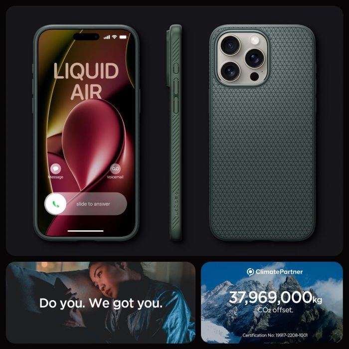 Чохол Spigen для Apple iPhone 15 Pro Liquid Air, Abyss Green