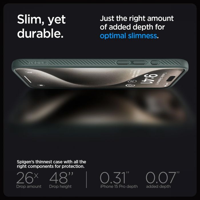 Чохол Spigen для Apple iPhone 15 Pro Liquid Air, Abyss Green