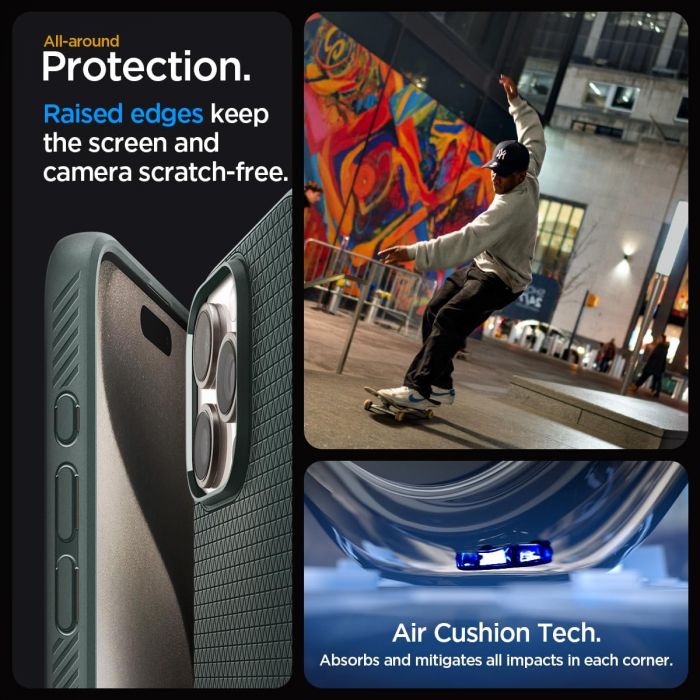 Чохол Spigen для Apple iPhone 15 Pro Liquid Air, Abyss Green