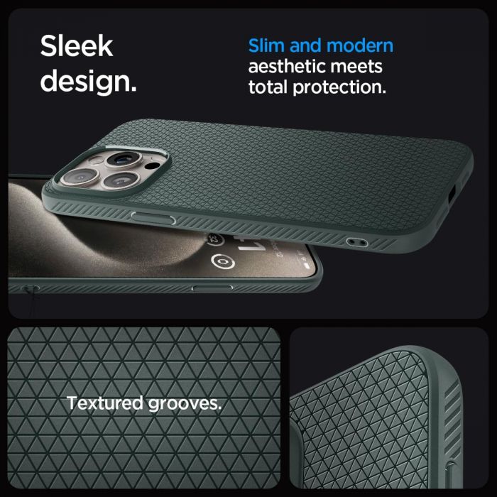 Чохол Spigen для Apple iPhone 15 Pro Liquid Air, Abyss Green