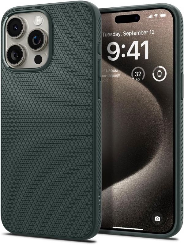 Чохол Spigen для Apple iPhone 15 Pro Liquid Air, Abyss Green