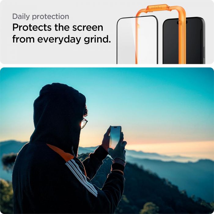Захисне скло Spigen для Apple iPhone 15 Plus Glas.tR AlignMaster FC Black (2P)