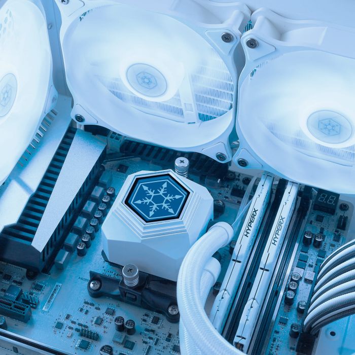 Система рідинного оxолодження SilverStone Perma Frost Premium PF360W-ARGB-V2,  LGA1700, 2066, 2011, 1200, 115x, AM5, AM4, FM1, FM2, TDP300W, білий
