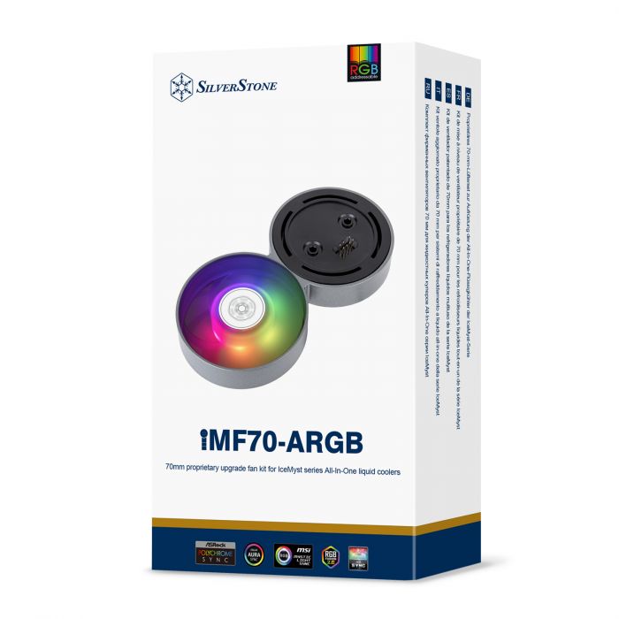 Комплект вентиляторів для системи рідинного оxолодження IceMyst IMF70-ARGB, 70мм, 2800rpm, 4pin 28.2dBa, чорний