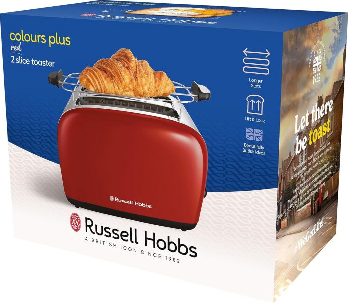Тостер  Russell Hobbs Colours Plus, 1600Вт, нержав., підігрів,разморозка, червоний