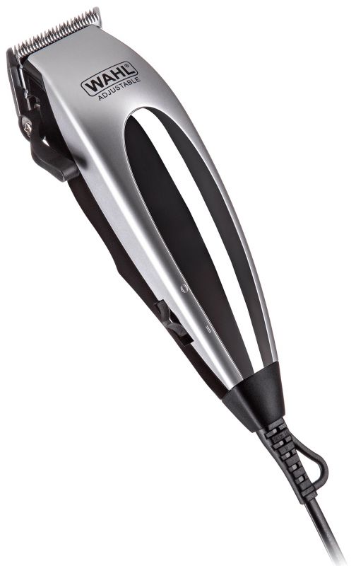 Машинка для стрижки WAHL HomePro Deluxe Combo, від мережі, вібраційний мотор, насадок-12, міні-тример у компл., сріблястий