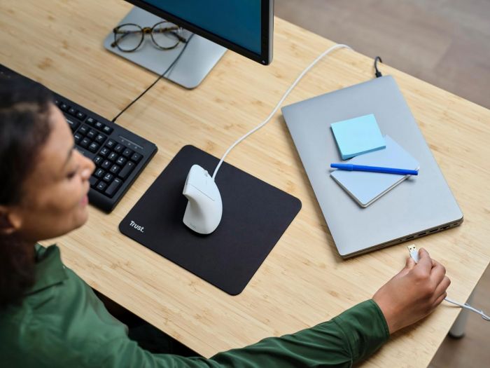 Миша Trust Verto Ergonomic, USB-A, Білий