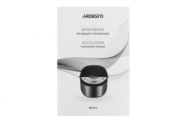 Мультиварка ARDESTO, 860Вт, чаша-5л, електронне керув., книга рецептів, метал/пластик, сріблясто-чорний