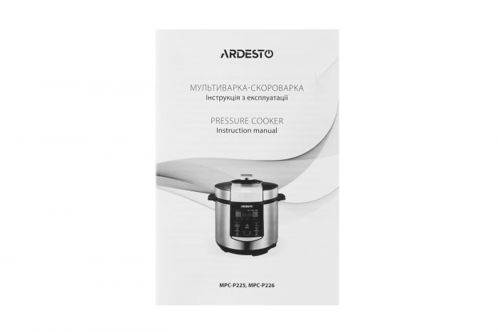 Мультиварка-скороварка ARDESTO, 900Вт, чаша-5л, електронне керув., книга рецептів, метал/пластик, сірий