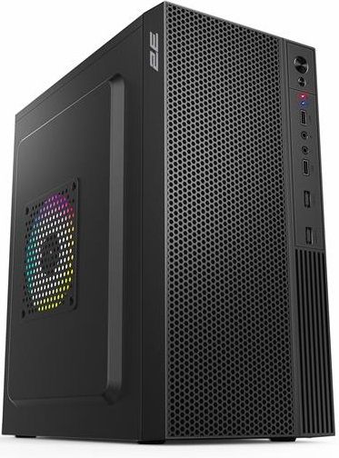 Корпус 2E TeamX TMX03 з БЖ 2E ATX400W, 2xUSB2.0, 1x80мм, VGA 220мм, mATX, чорний