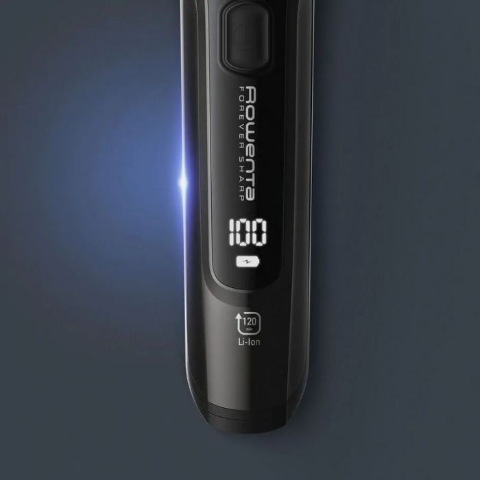 Тример Rowenta Forever Sharp Ultimate, для бороди, вусів, акум., насадок-10, 120 хв. використання, дисплей, сталь, чорний