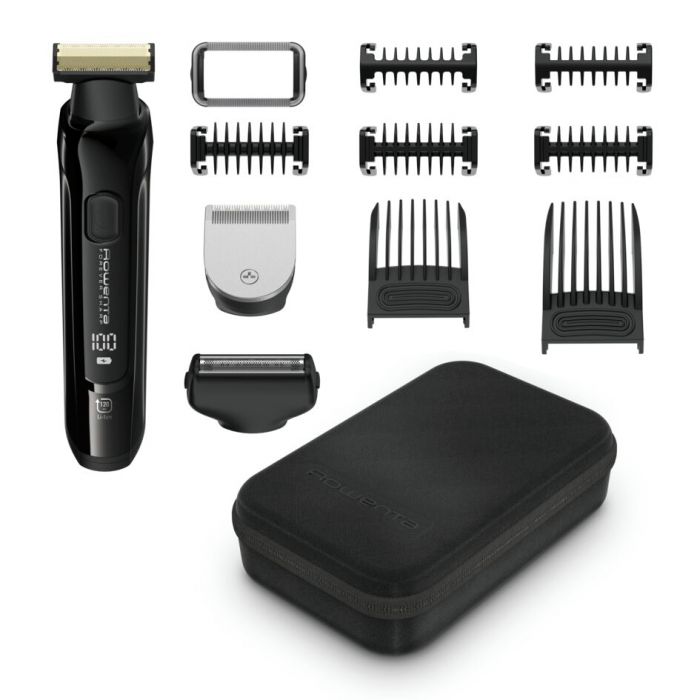 Тример Rowenta Forever Sharp Ultimate, для бороди, вусів, акум., насадок-10, 120 хв. використання, дисплей, сталь, чорний