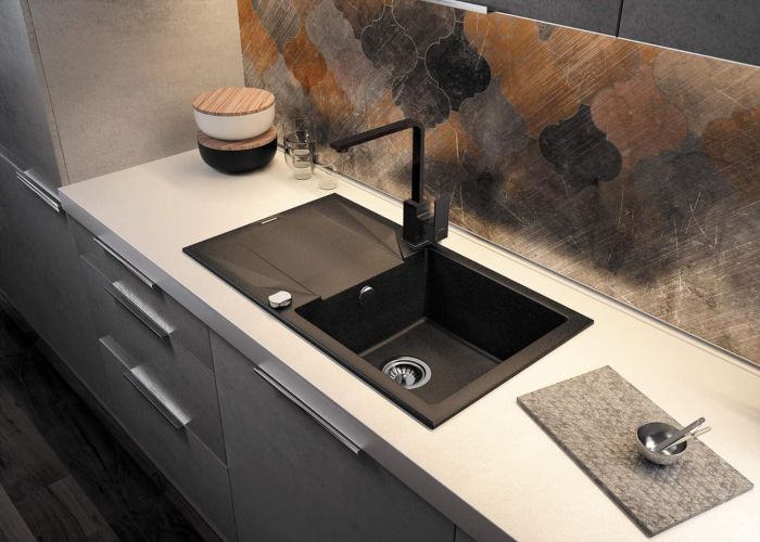 Змішувач для кухні Deante Anemon, довж.виливу - 207мм, поворотний, 1важіль, чорний