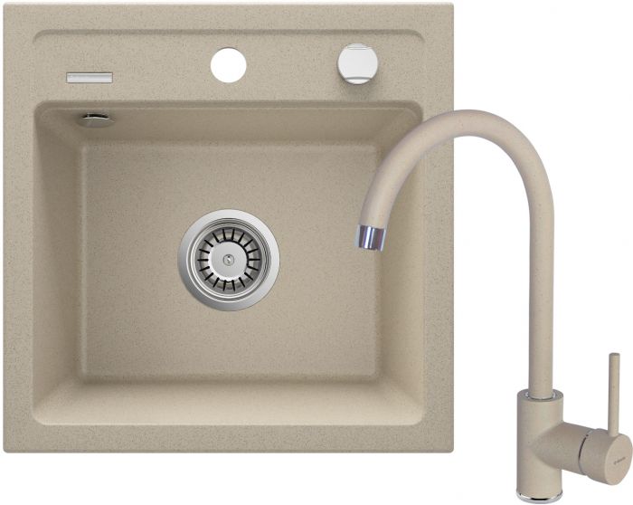 Набір для кухні Deante Zorba, гранітна мийка ZQZ_7103 + зміш. BEN_762M, пісок