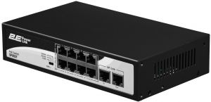 Комутатор 2E PowerLink SP802F 10xFE (8xPoE, 2xUplink), 96Вт, Некерований