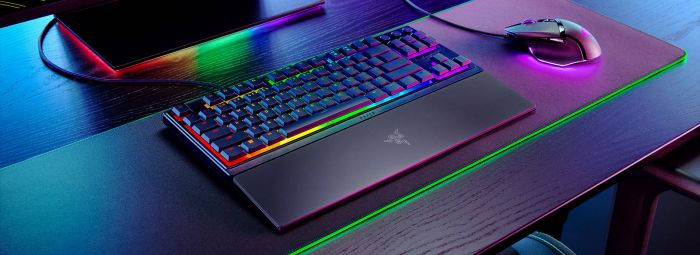 Клавіатура механічна Razer Ornata V3 TKL 84key, Mecha-Membrane Switch, USB-A, EN/UKR RGB, чорний