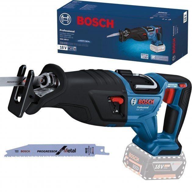 Пила шабельна акумуляторна Bosch GSA 185-LI, 18 В, пропил 230мм, хід 28мм, 3.2кг без АКБ та ЗП