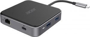 Хаб Acer USB-С > HDMI/DP/2xUSB-A3.2/USB-C/RJ45/mini-jack, 0.15м, чорний