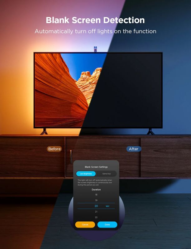 Набір адаптивного підсвічування Govee H6099 Backlight 3 Lite 55-65', RGBIC, WI-FI/Bluetooth, чорний