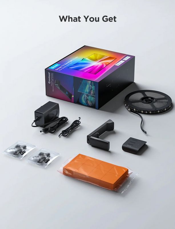 Набір адаптивного підсвічування Govee H6099 Backlight 3 Lite 55-65', RGBIC, WI-FI/Bluetooth, чорний