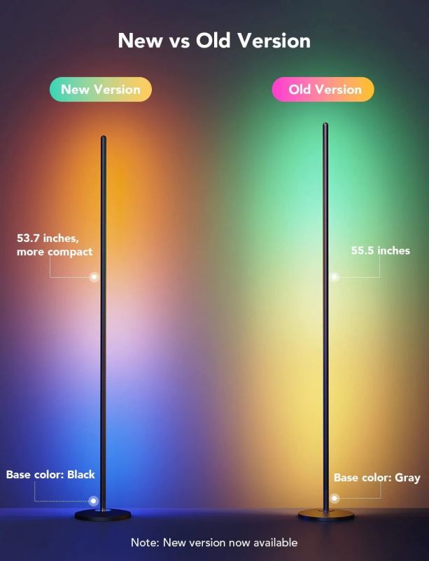 Торшер розумний Govee H6076, 1000Lm, RGBICW, WI-FI/Bluetooth, чорний