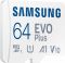 Карта пам'яті Samsung microSDHC 64GB C10 UHS-I R100MB/s Evo Plus + SD